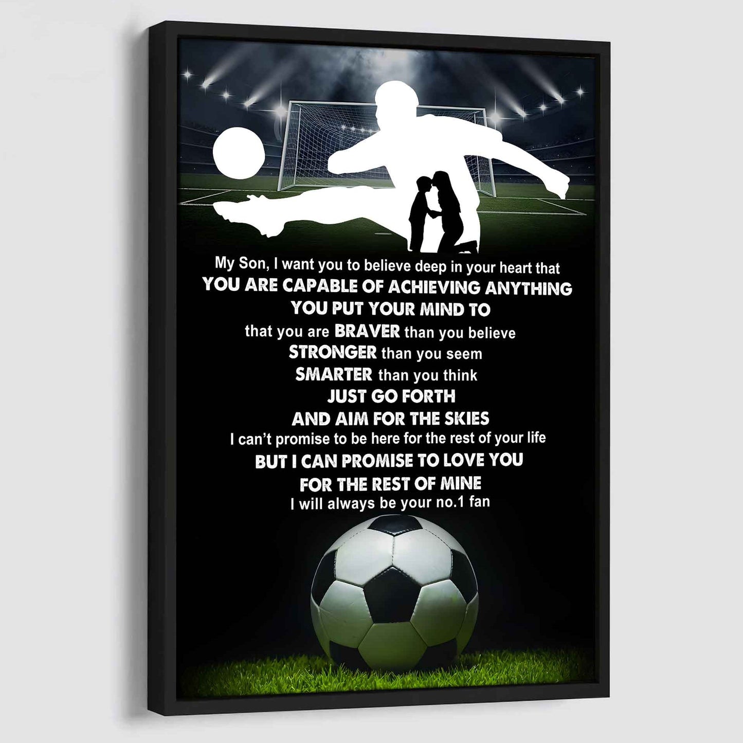 Sport Poster Canvas Mom To Son - That You Are Braver Than You Believe You Are Capable Of I Will Always Your No 1 Fan