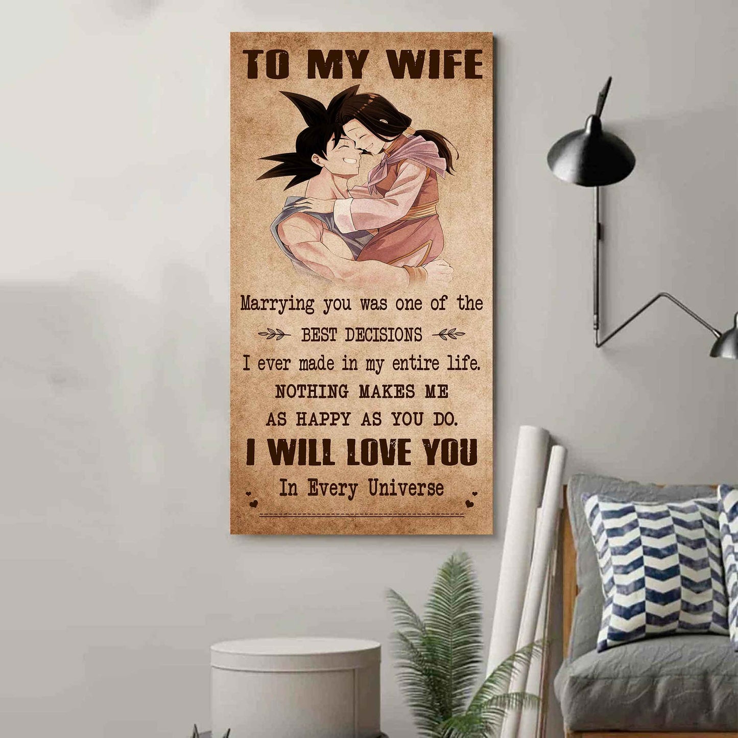 Family Poster Canvas To My Wife Marrying You Was One Of The Best Decisions - I Will Love You Forever And Always Gift For Your Wife