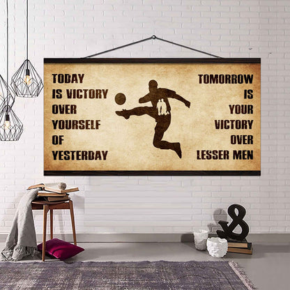 Personalized Knight Templar Poster Canvas - Today Is Victory Over Yourself Of Yesterday Tomorrow Is Your Victory Over Lesser Men