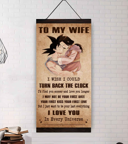 Samurai Poster Canvas To My Wife I Wish I Could Turn Back The Clock - I Love You Forever And Always Gift For Your Wife