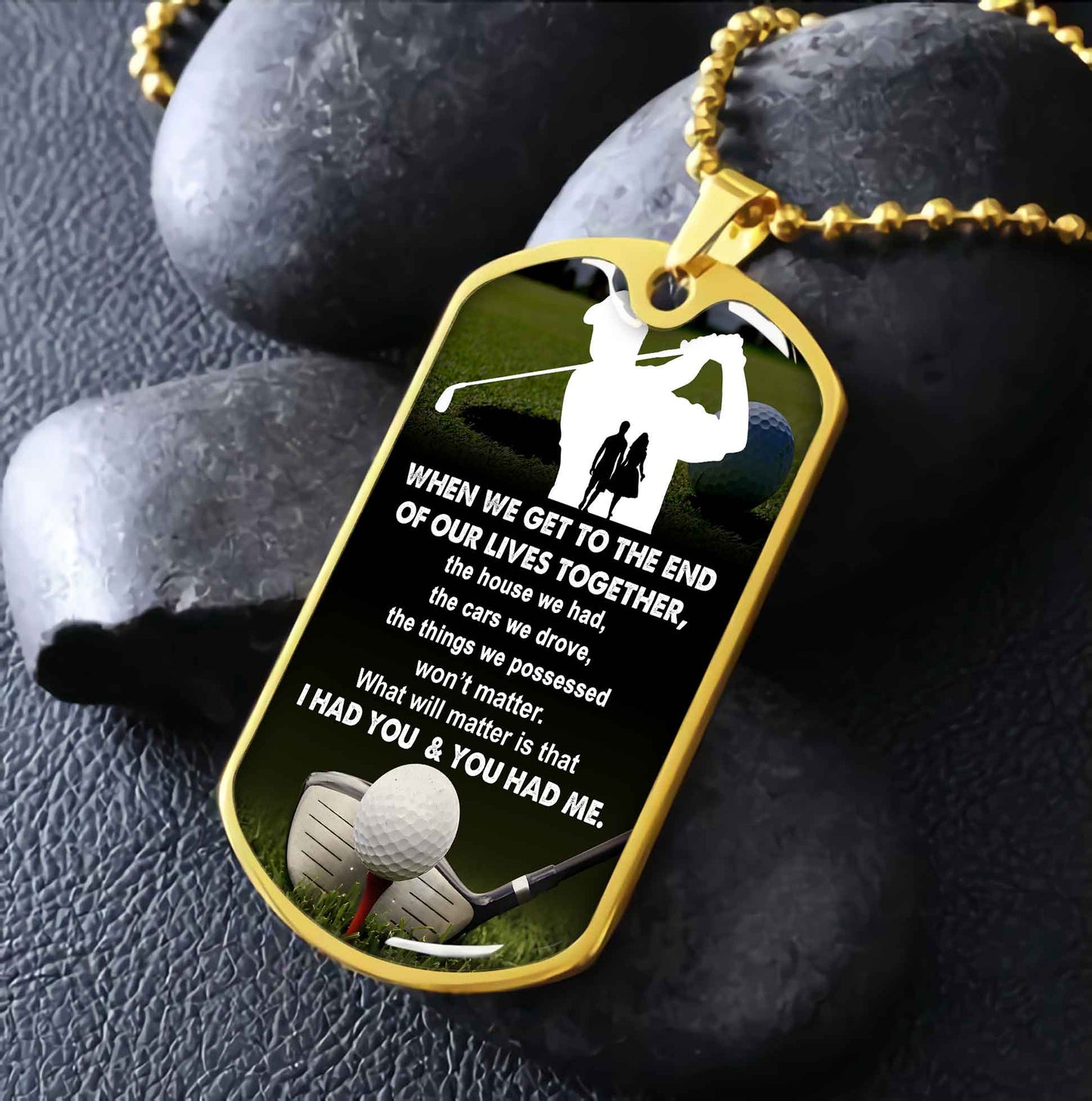 Sport Military Chain 18K Gold Plated Silver Plated To My Husband From Wife With Love Message