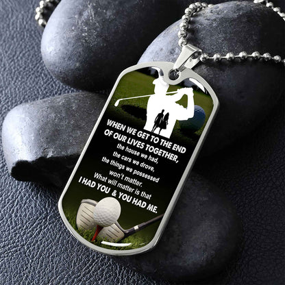 Sport Military Chain 18K Gold Plated Silver Plated To My Husband From Wife With Love Message