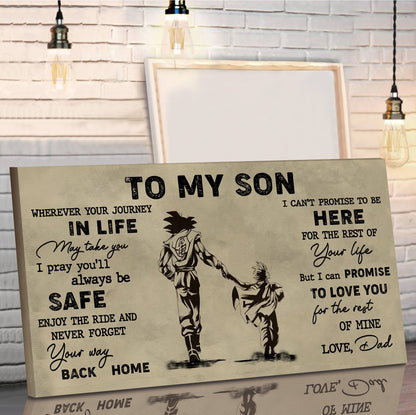 TO MY SON- YOUR WAY BACK HOME - CANVAS POSTER