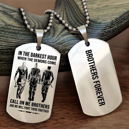 Cowboy Customizable engraved black dog tag double sided gift from brother, brother forevers
