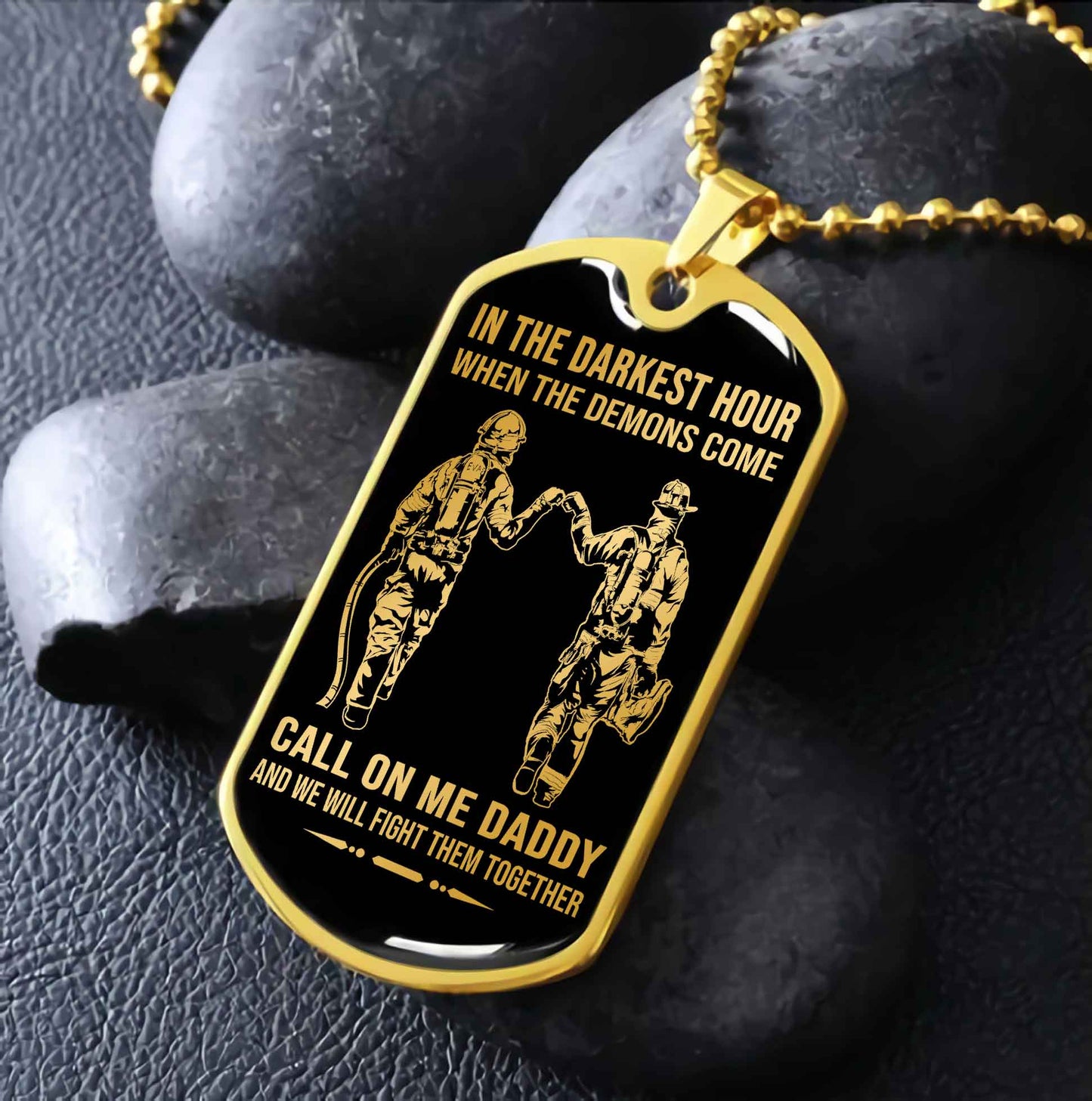 DRB Military Chain Silver Plated 18K Gold Plated Call On Me Daddy Gift For Your Dad