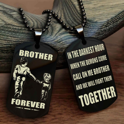 Cowboy Personalized Double Sided Dog Tag For My Brother - Call On Me Brother And We Will Fight Them Together Gift For Your Friend