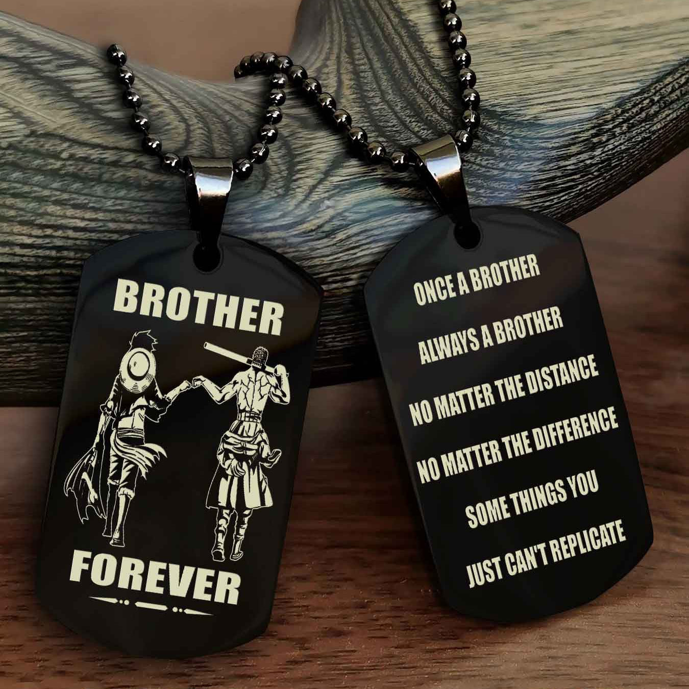 DRB Customizable engraved dog tag double sided gift from brother - Brother Forever Once A Brother Always A Brother