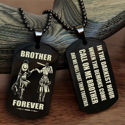 TWD Engraved Double Sided Dog Tag Call On Me Brother NAG Brothers Forever We Will Fight Them Together