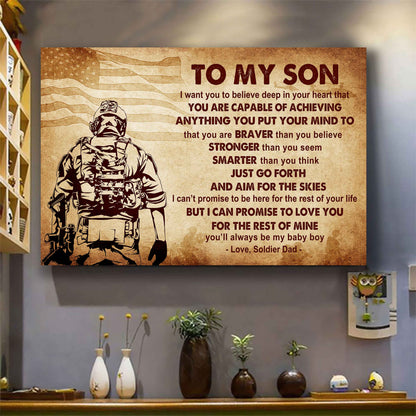 New Version Warrior Poster Canvas Just Go Forth And Aim For The Skies From Dad To Son Gift For Your Son Motivational Quotes