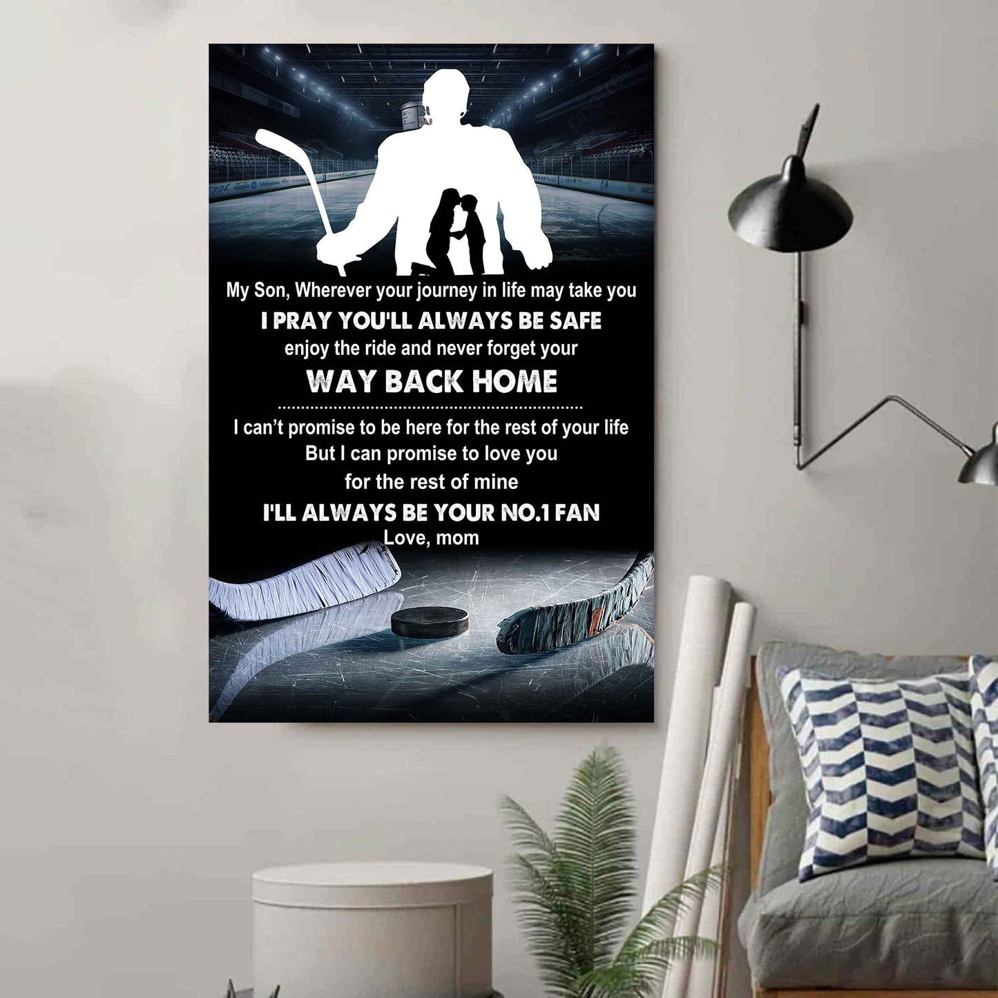 Baseball Poster Canvas Mom To Son - Never Forget Your Way Back Home I Will Always Your No 1 Fan