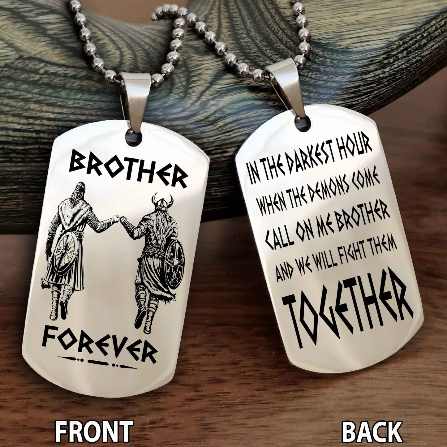 Viking Brother Personalized Double Sided Dog Tag For My Brother - Call On Me Brother And We Will Fight Them Together Gift For Your Friend