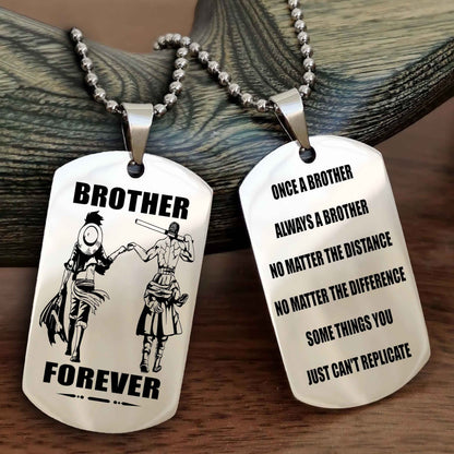 OP team 3 Customizable engraved dog tag double sided gift from brother - Brother Forever Once A Brother Always A Brother