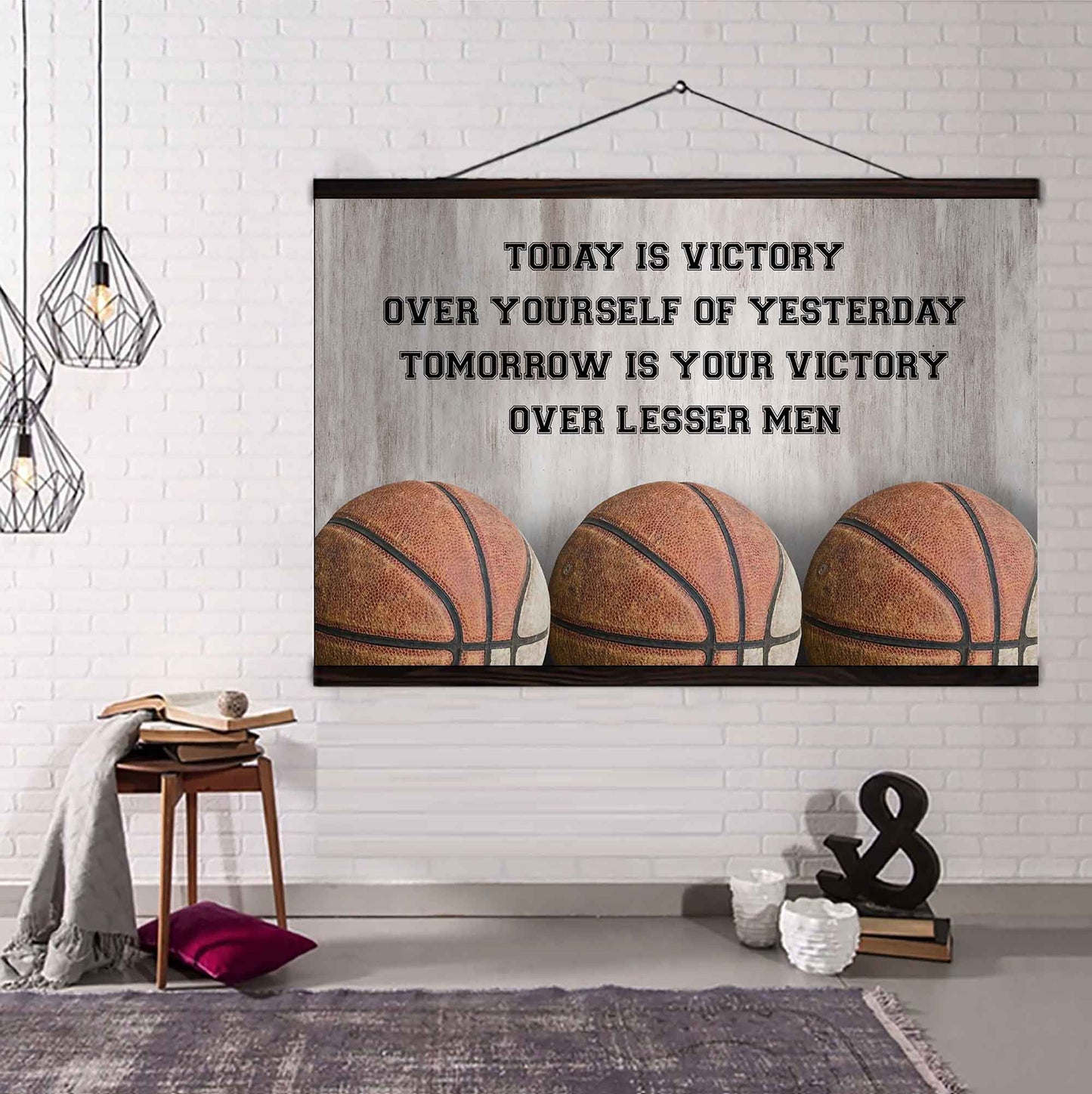 Sport Poster Canvas Today Is Victory Over Your Self Best Gift With Motivation Quotes