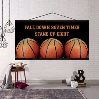 Softball poster canvas fall down seven times stand up eight