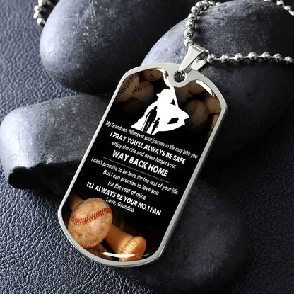 Sport Military Chain 18K Gold Plated Silver Plated To My Grandson From Grandpa Motivation Message I Will Always Be Your No 1 Fan