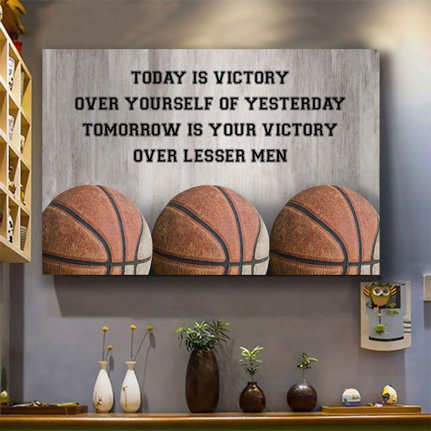 Sport Poster Canvas Today Is Victory Over Your Self Best Gift With Motivation Quotes