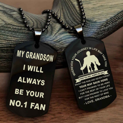 Sport Double Sided Dog Tag To My Son I Will Always Be Your No 1 Fan - Never Forget Your Way Back Home