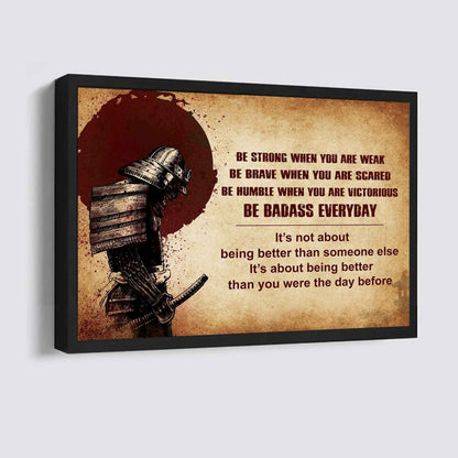 Knight Templar Poster Canvas Be Strong When You Are Weak Be Badass Everyday From Dad To Son Gift For Your Son Motivational Quotes