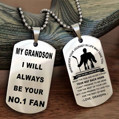 Sport Double Sided Dog Tag To My Son I Will Always Be Your No 1 Fan - Never Forget Your Way Back Home