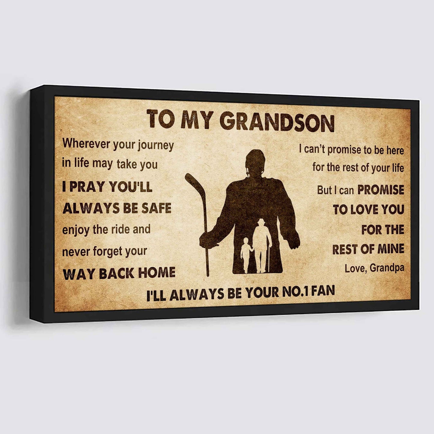 Personalized Sport  Baseball Poster Canvas I'll Be Your No 1 Fan Grandpa To Grandson - Never Forget Your Way Back Home