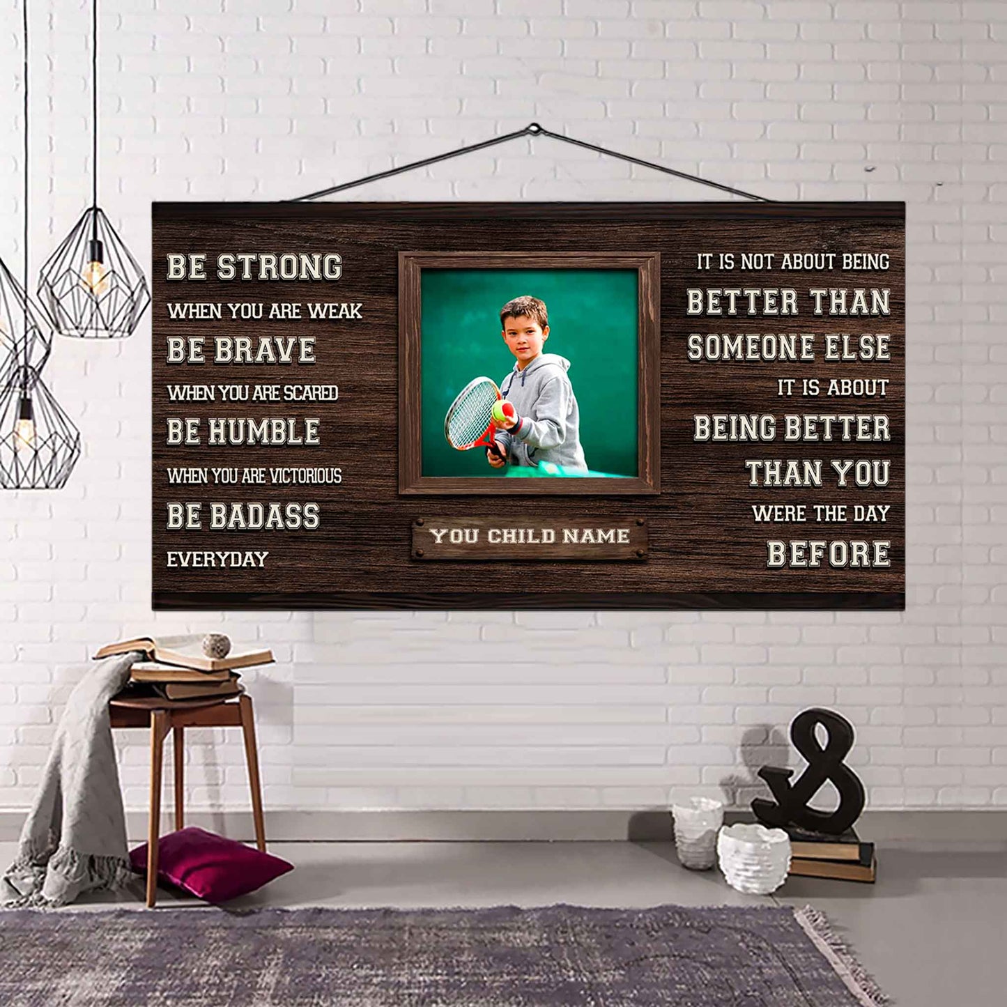 Basketball-(Photo and Name)-Be strong-It is not About Being Better Than Someone Else It is about being better than you were the day before.