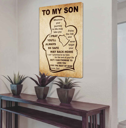 Personalized Family Poster Canvas Never Forget Your Way Back Home To My Son Gift From Dad Gift For Your Son