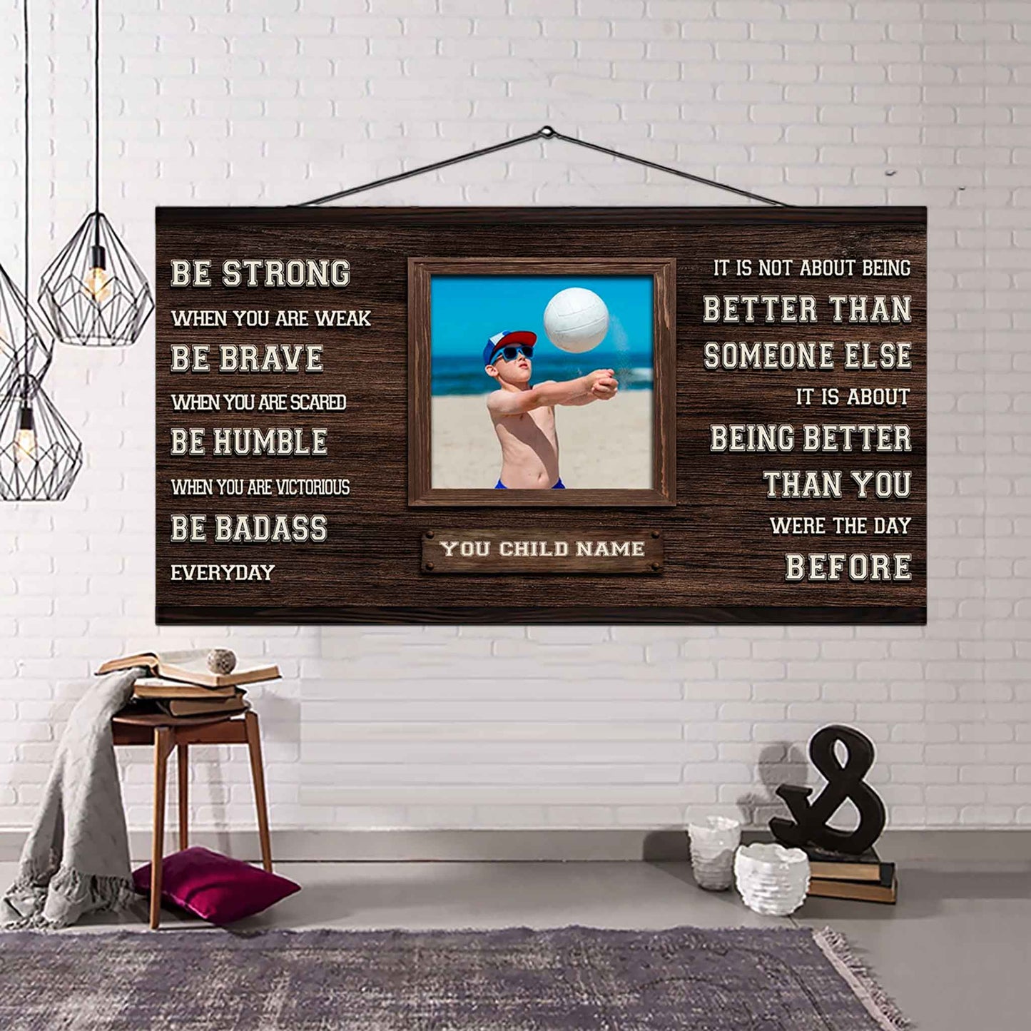Basketball-(Photo and Name)-Be strong-It is not About Being Better Than Someone Else It is about being better than you were the day before.