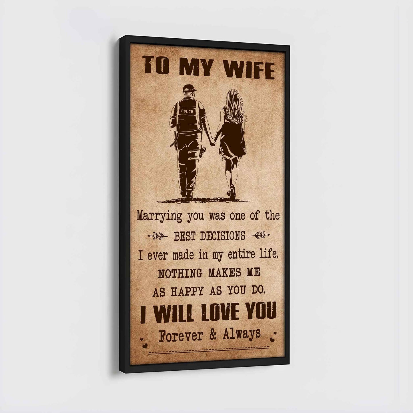 Poster Canvas To My Wife Marrying You Was One Of The Best Decisions - I Will Love You Forever And Always Gift For Your Wife