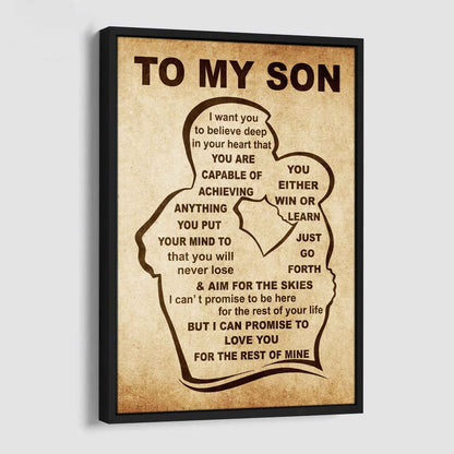 Personalized Family Poster Canvas You Will Never Lose You Either Win Or Learn To My Son Gift From Dad Gift For Your Son