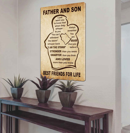 Personalized Family Poster Canvas I Just Want You To Know That - I Am The Storm To My Son Gift From Dad Gift For Your Son
