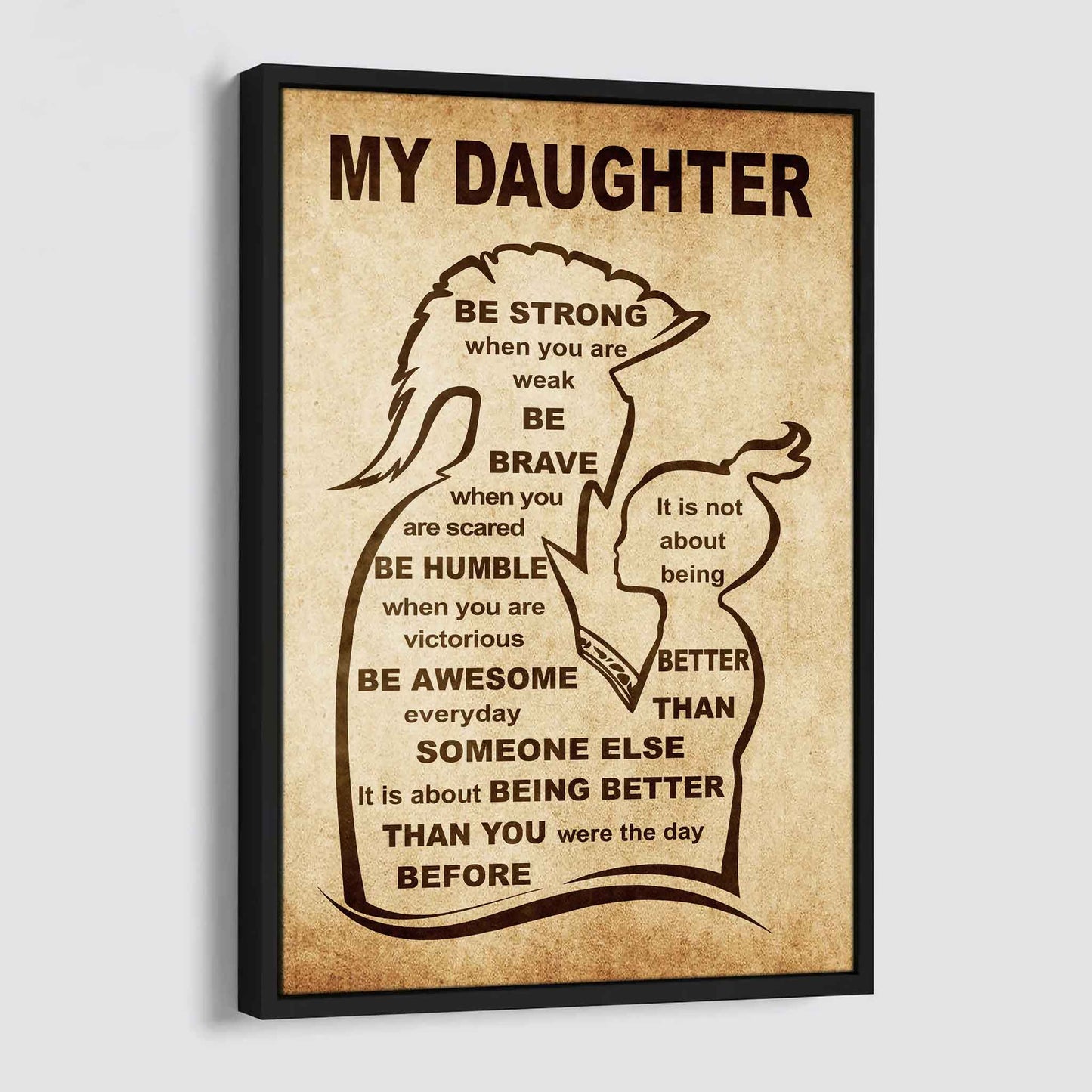 Personalized Family Poster Canvas Be Strong When You Are Weak Be Badass Everyday To My Son Gift From Dad With Motivational Message Quotes