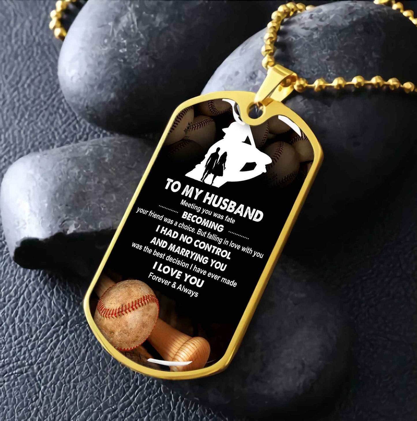 Sport Military Chain 18K Gold Plated Silver Plated To My Husband From Wife With Love Message