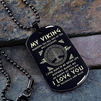 Viking Dog tag wife to husband