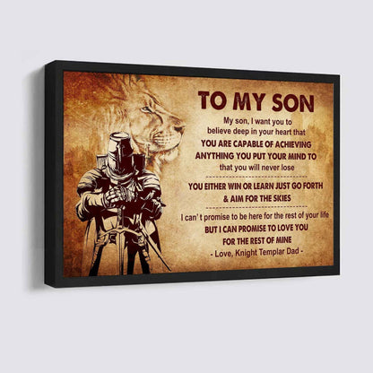 Knight Templar Poster Canvas You Will Never Lose You Either Win Or Learn From Dad To Son