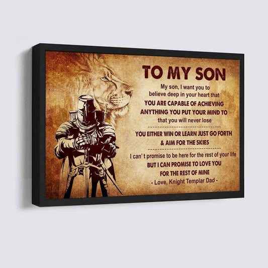 Knight Templar Poster Canvas You Will Never Lose You Either Win Or Learn From Dad To Son