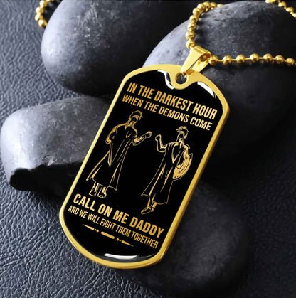 DRB Military Chain Silver Plated 18K Gold Plated Call On Me Daddy Gift For Your Dad