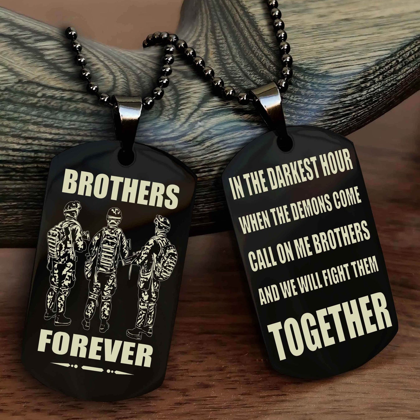 Spartan Personalized Double Sided Dog Tag For My Brother - Call On Me Brother And We Will Fight Them Together Gift For Your Friend