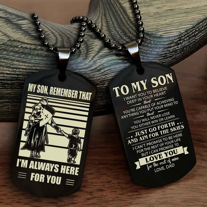 DRB Double Sided Dog Tag My Son Remember That - Gift For Son Just Go Forth And Aim For The Skies