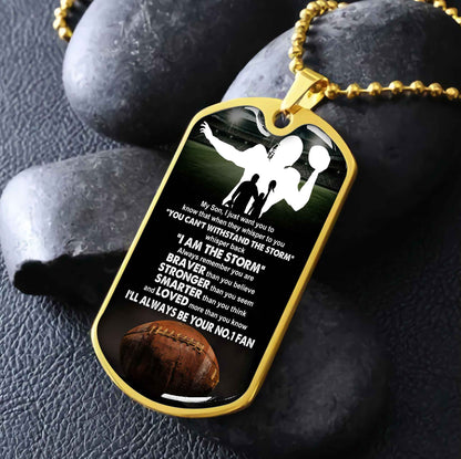 Sport Military Chain 18K Gold Plated Silver Plated To My Son From Dad Motivation Message I Will Always Be Your No 1 Fan