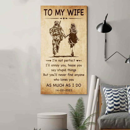 Family Poster Canvas To My Wife - I Am Not Perfect