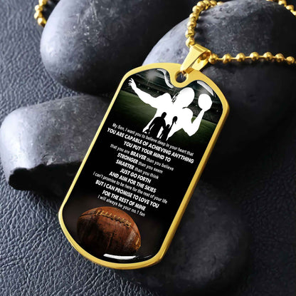 Sport Military Chain 18K Gold Plated Silver Plated To My Son From Dad Motivation Message I Will Always Be Your No 1 Fan