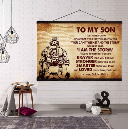 New Version Warrior Poster Canvas Whisper Back I'm The Storm From Dad To Son Gift For Your Son Motivational Quotes