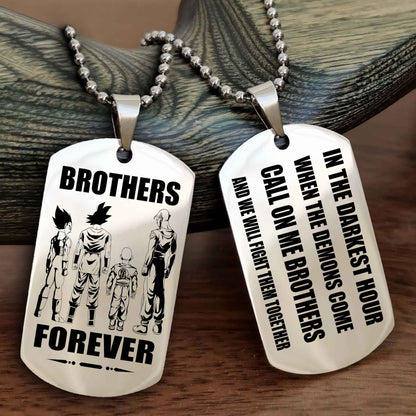 Viking Engraved Double Sided Dog Tag Call On Me Brother NAG Brothers Forever We Will Fight Them Together