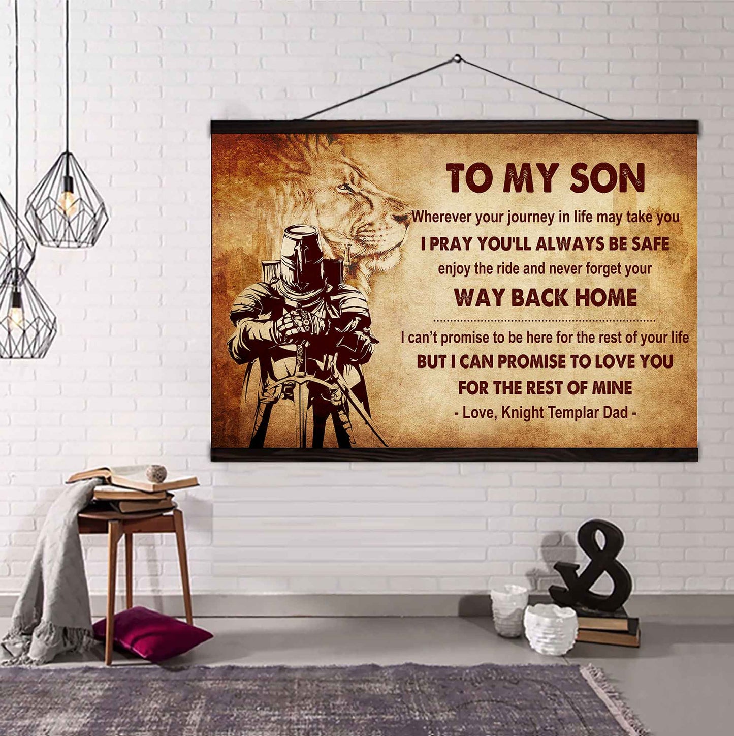 New Version Warrior Poster Canvas Your Way Back Home From Dad To Son Gift For Your Son Motivational Quotes