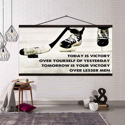 Basketball Poster Canvas - Today Is Victory Over Yourself Over Yourself Of Yesterday Tomorrow Is Your Victory Over Lesser Men
