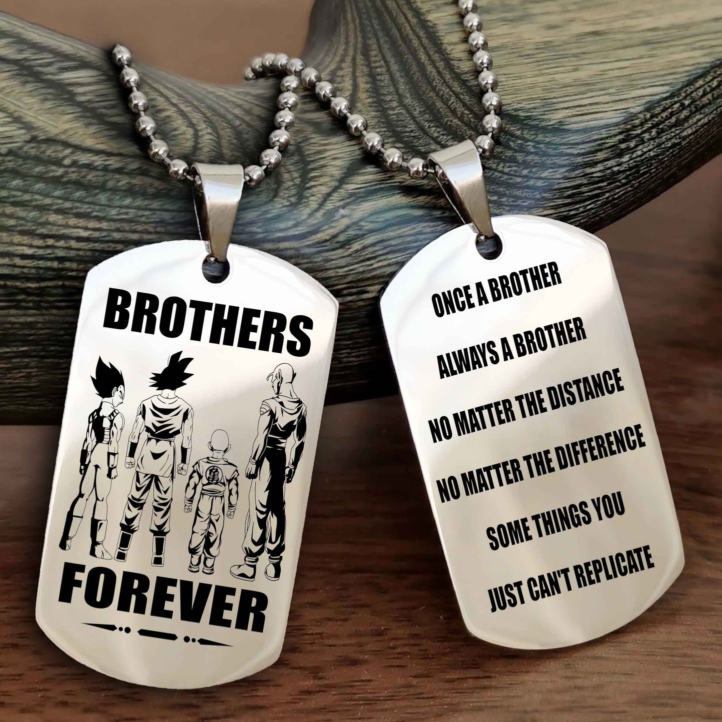 OP Customizable engraved dog tag double sided gift from brother - Brother Forever Once A Brother Always A Brother