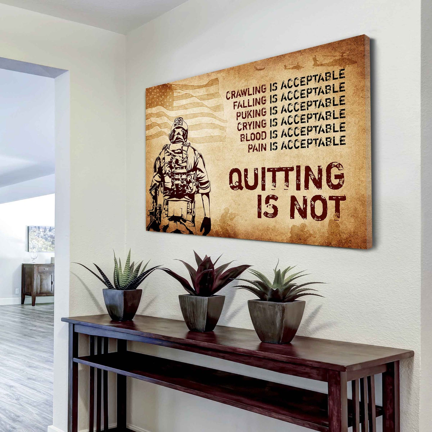 Soldier Poster Canvas Quiting Is Not Best Gifts Motivation Quotes