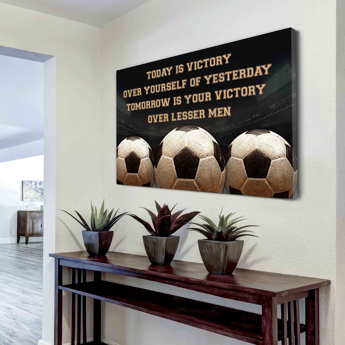 Sport Poster Canvas Today Is Victory Over Your Self Best Gift With Motivation Quotes