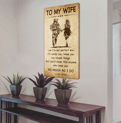 Family Poster Canvas To My Wife - I Am Not Perfect
