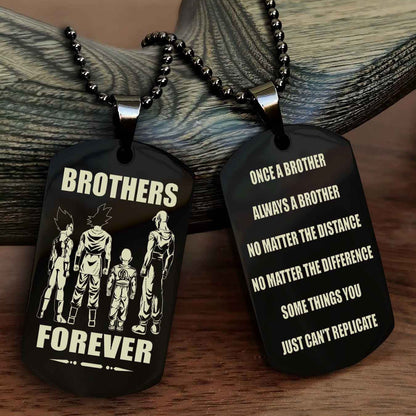 DRB Customizable engraved dog tag double sided gift from brother - Brother Forever Once A Brother Always A Brother